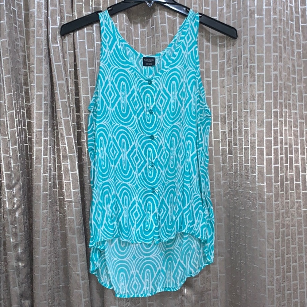 Teal & White tank top